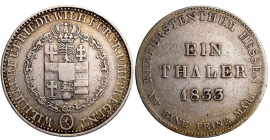 Hessen-Kassel - 1833 - Wilhelm II. & Kronprinz Friedrich Wilhelm (1831 - 1847) - Taler - ss