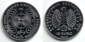 BRD - J 584 - 2013 - 125 Jahre Heinrich Hertz - Strahlen elektrische Kraft - 10 Euro - PP