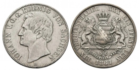 Sachsen - 1861 B - Johann von Sachsen (1854 - 1873) - Vereinstaler - ss-vz