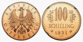 Österreich - 1931 - 1. Republik (1918-1938) - 100 Schilling - st im NGC-Slab
