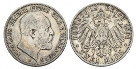 Oldenburg - J 93 - 1891 A - Nikolaus Friedrich Peter (1853-1900) - 2 Mark - ss+