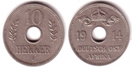 Deutsch Ostafrika - N 719 - 1914 J - 10 Heller - vz min. RF
