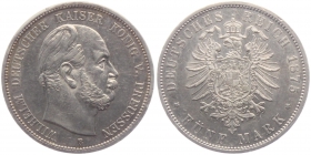 Preussen - J 97 - 1875 B - Wilhelm I. (1861 - 1888) - 5 Mark - vz min. RF