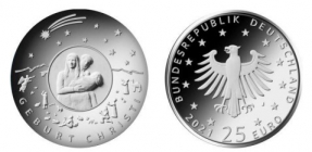 BRD - 2021 J - Weihnachten - Geburt Christi - 25 Euro - PP