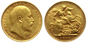 Australien - 1908 S - Edward VII. (1901 - 1910) - 1 Sovereign - f.vz