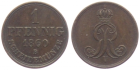 Hannover - 1860 B - Georg V. (1851-1866) - 1 Pfennig - vz