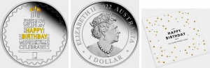 Australien - 2022 - 1 Dollar - Happy Birthday - Geburtstagsmünze - 2022 - PP im Schmuckfolder