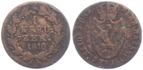 Nassau - 1810 L - Friedrich Wilhelm  + Friedrich August (1806-1816) - 1 Kreuzer - s-ss