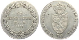 Nassau - 1809 L - Friedrich Wilhelm  + Friedrich August (1806-1816) - 20 Kreuzer - ss