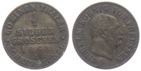 Preussen - 1863 A - Wilhelm I. (1861-1888) - 1/2 Silbergroschen - ss