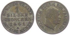 Preussen - 1861 A - Wilhelm I. (1861-1888) - 1 Silbergroschen - ss+