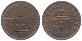 Preussen - 1868 C - 1 Pfennig - Wilhelm I. (1861-1888) - 1 Pfennig - pfr.