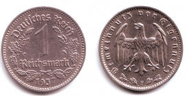 Drittes Reich - J 354 - 1937 F - 1 Reichsmark - vz-st