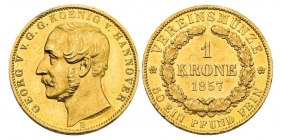 Hannover - 1857 B - Georg V. (1851-1866) - Vereinskrone - vz-st min. RF