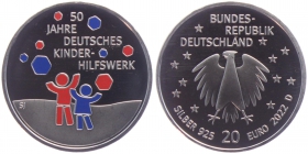 BRD - 2022 - 50 Jahre Deutsches Kinderhilfswerk - 20 Euro - farbig - bfr.