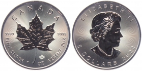 Kanada - 2022 - Maple Leaf - 1 Unze - 5 Dollars - st/BU