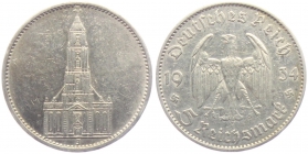 Drittes Reich - J 357 - 1934 J - Garnisonskirche in Potsdam - ohne Datum -  5 Reichsmark - ss