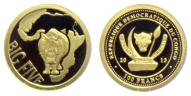 Kongo - 2013 - Nashorn - Big Five -  100 Francs - PP in Kapsel