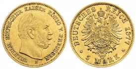 Preussen - J 244 A - 1877 A - Kaiser Wilhelm I. (1861 - 1888) - 5 Mark - vz