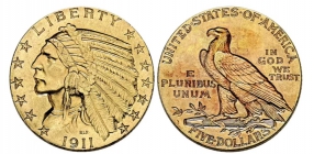 USA - 1911 P - Indian Head - 5 Dollars - vz