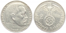 Drittes Reich - J 366 - 1938 A - Hindenburg - 2 Reichsmark - ss