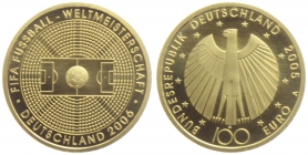 Deutschland - 2005 A - Fussball WM 2006 in Deutschland - 100 Euro - 1/2 Unze - st