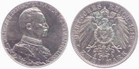 Preussen - J 111 - 1913 A - Wilhelm II. (1888-1918) - in Uniform mit Regierungsdaten - 2 Mark - f.st