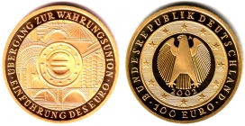 Deutschland - 2002 A - Währungsunion - 100 Euro - 1/2 Unze - st
