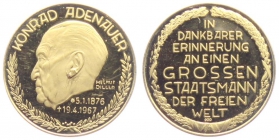 Deutschland - ohne Jahr - Bundeskanzler Konrad Adenauer - Goldmedaille - PP