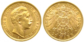 Preussen - J 252 - 1906 A - Kaiser Wilhelm II. (1888-1918) - 20 Mark - vz-st