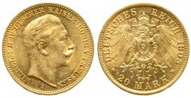 Preussen - J 252 - 1905 A - Kaiser Wilhelm II. (1888-1918) - 20 Mark - vz-st