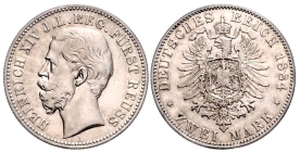 Reuß, jüngere Linie - J 120 - 1884 A - Heinrich XIV. (1867-1913) - 2 Mark - f.vz