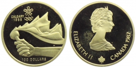 Kanada - 1987 - Olympische Fackel - 100 Dollars - PP inn Box