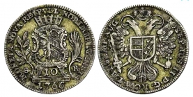 Nürnberg, Stadt - 1766 SR - Titel Kaiser Franz Joseph II. - 10 Kreuzer - vz