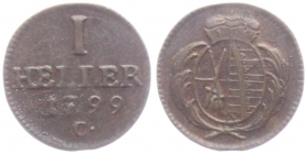 Sachsen, Albert. Linie - 1799 C - Friedrich August III. (1763-1806) - 1 Heller - ss-vz