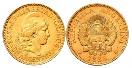 Argentinien - 1886 - Kopf der Libertad - 5 Pesos - f.vz
