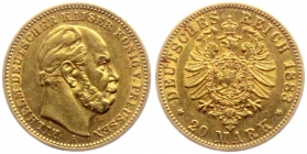 Preussen - J - 246 - 1883 A - Wilhelm I. (1861-1888) - 20 Mark - f.vz