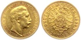 Preussen - J 250 - 1889 A - Kaiser Wilhelm II. (1888-1918) - 20 Mark - f.vz