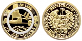 BRD - 2020 - Luft bewegt - An Land - Strandsegler - Goldmedaille mit weißem Ring - PP in Kapsel