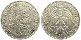 Weimarer Republik - J 331 - 1927 E - Eichbaum - 5 Reichsmark - vz - Sch.