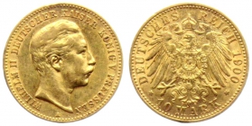 Preussen - J 251 - 1900 A - Wilhelm II. (1888 - 1918) - 10 Mark - vz min. RF