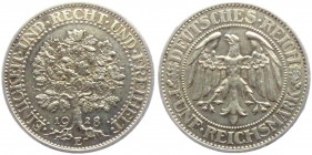 Weimarer Republik - J 331 - 1928 E - Eichbaum - 5 Reichsmark - ss-vz