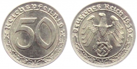 Drittes Reich - J 365 - 1939 E - 50 Reichspfennig - vz+