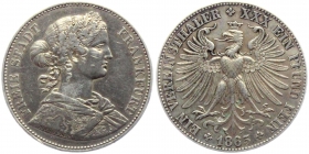 Frankfurt - 1865 - Stadtwappen - großer Adler - Vereinstaler - ss+