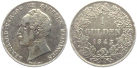 Sachsen-Meiningen - 1843 - Bernhard Erich Freund (1803-1866) - 1 Gulden - ss