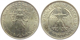 Weimarer Republik - J 338 - 1929 E - Meissen - 3 Reichsmark - st