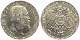 Württemberg - J 174 - 1906 F - Wilhelm II. (1891 - 1918) - 2 Mark - vz