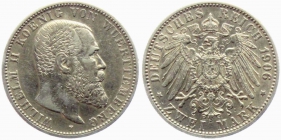 Württemberg - J 174 - 1906 F - Wilhelm II. (1891 - 1918) - 2 Mark - vz