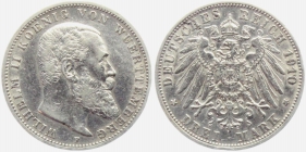 Württemberg - J 175 - 1910 F - Wilhelm II. (1891 - 1918) - 3 Mark - ss-vz