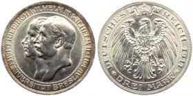 Preussen - J 108 - 1911 A - Wilhelm II. (1888-1918) - Friedrich Wilhelm III. - Uni Breslau - 3 Mark - vz-st